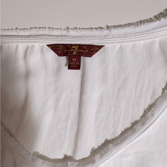 7 For All Mankind Elegant White Blouse with Gathered Sleeves - Picture 4 of 4